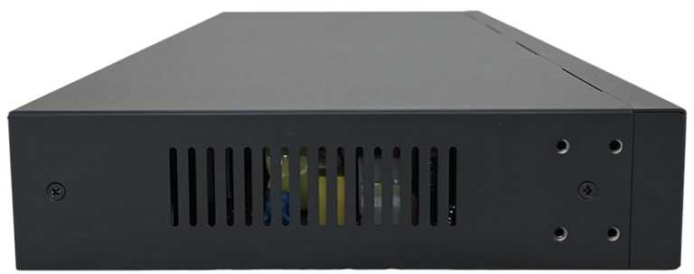 Šakotuvas Nevaldomas komutatorius su 24 RJ45 PoE+ 1 Gb/s prievadais + 2 SFP Uplink 1 Gb/s prievadais (250 W galios biudžetas) AVIZIO