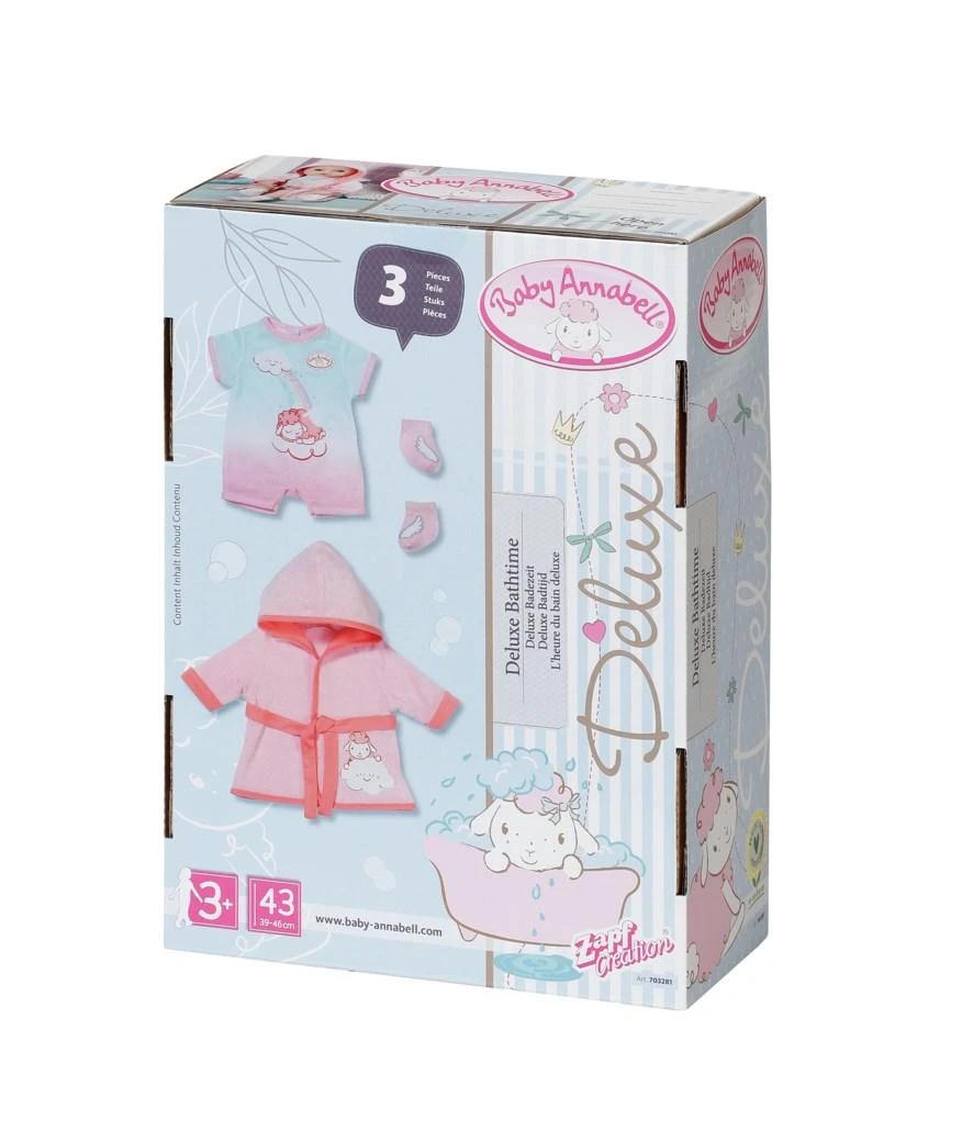 Lėlės maudymosi drabužėlių rinkinys 36–43 cm lėlei Deluxe Bathtime 703281 Baby Annabell