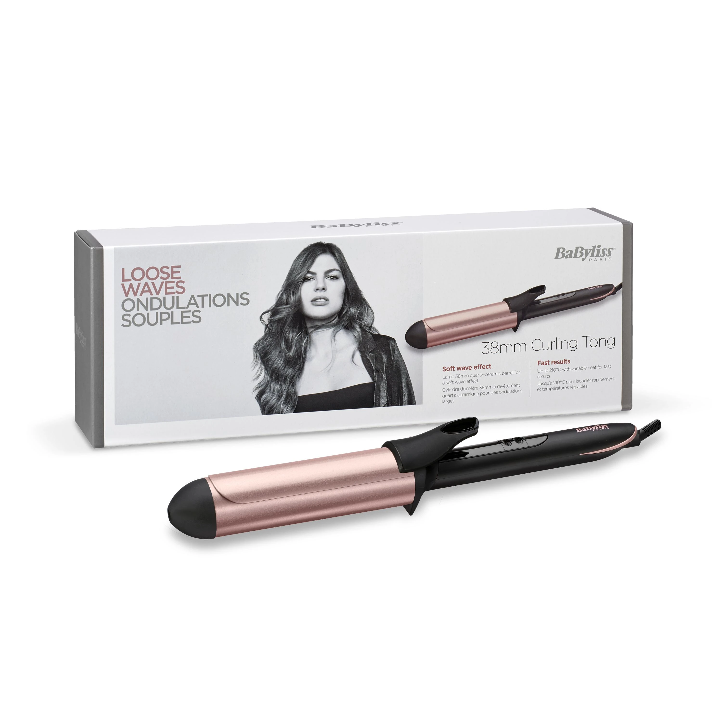BaByliss C453E plaukų formavimo šukos Garbanojimo žnyplės Šiltas Juoda, Rožinė 2,5 m
