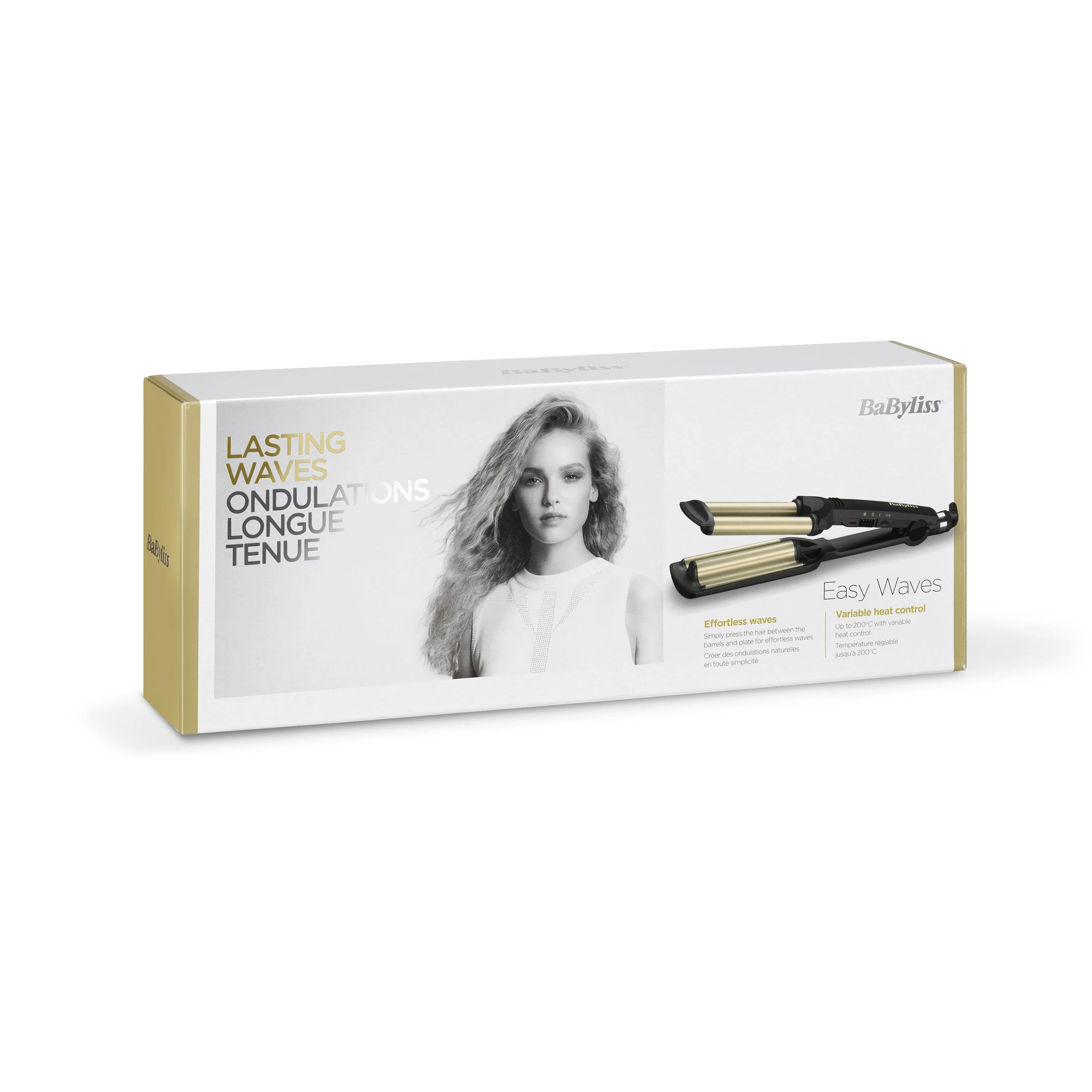 BABYLISS Hair Suktukas C260E Easy wave plaukų garbanojimo geležis Keraminė šildymo sistema, Statinės skersmuo 15 mm, Temperatūra (min) 160 °C, Temperatūra (maks.) 200 °C, Šildymo lygių skaičius 3, 60 W, Juodas, Taip, Taip