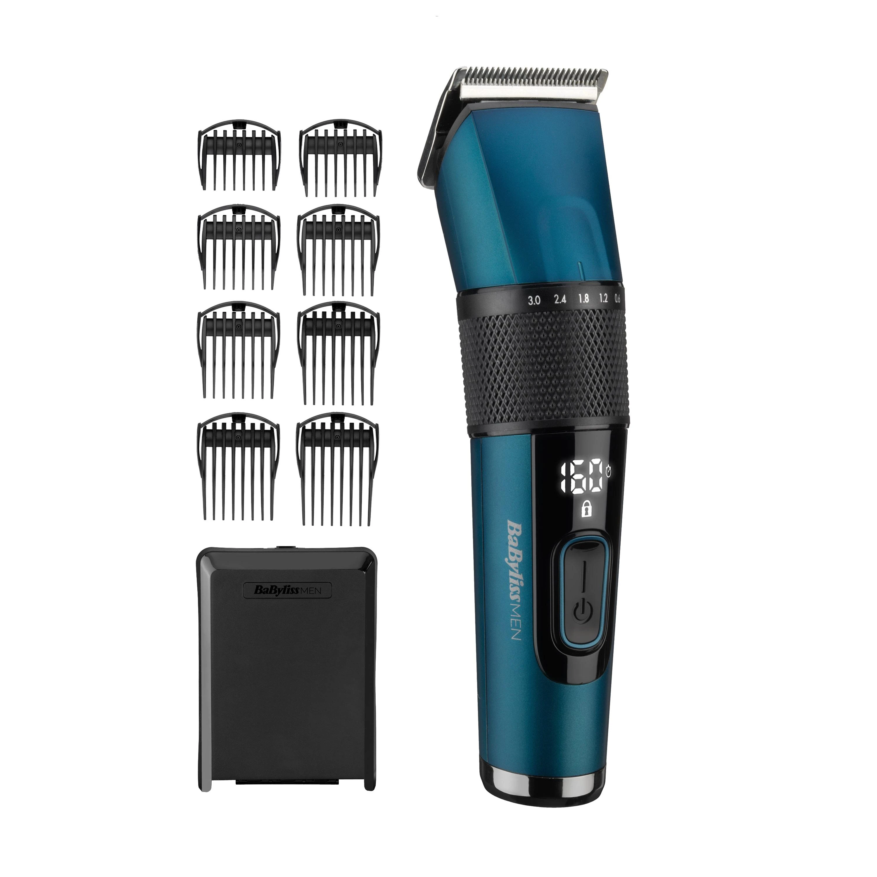 Plaukų Kirpimo Mašina - Babyliss E990E Japonų Plienas Ličio Jonų 160min Belaidė Mėlyna Juoda