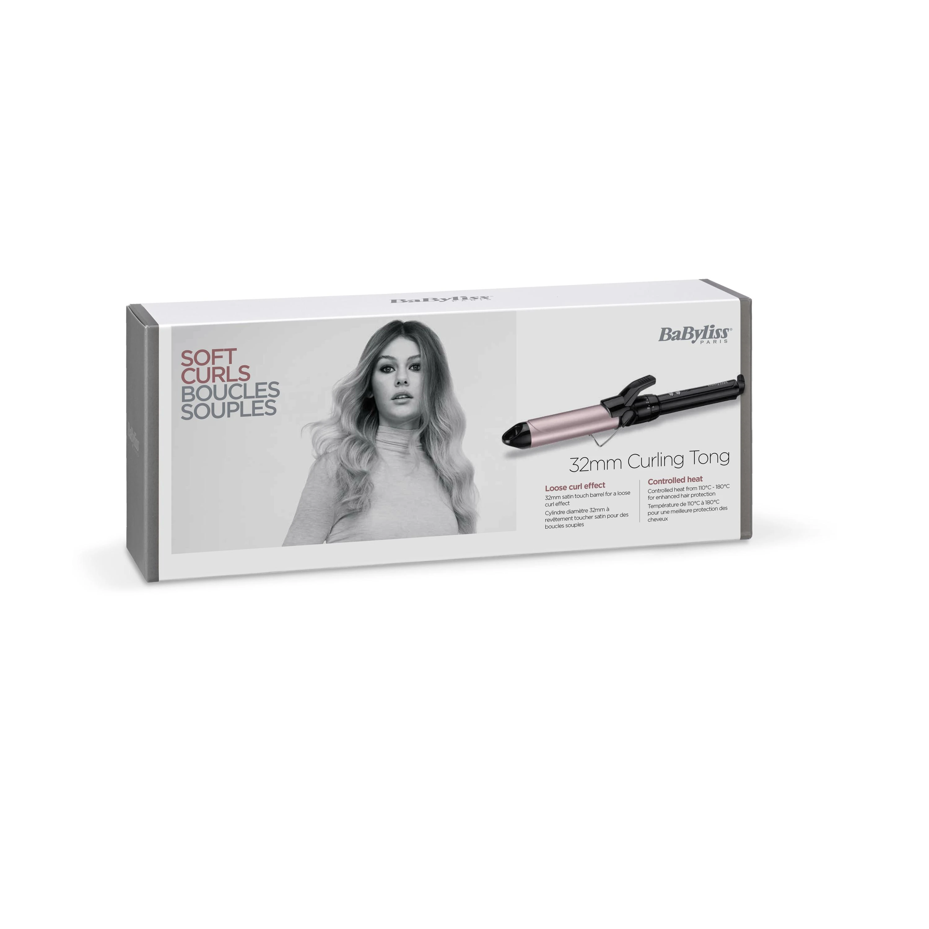 BABYLISS Hair Suktukas C332E Barrel diameter 32 mm, Temperature (min) 150 °C, Temperature (max) 180 °C, Number of heating levels 10, Ekranas No, 95 W, Juodas