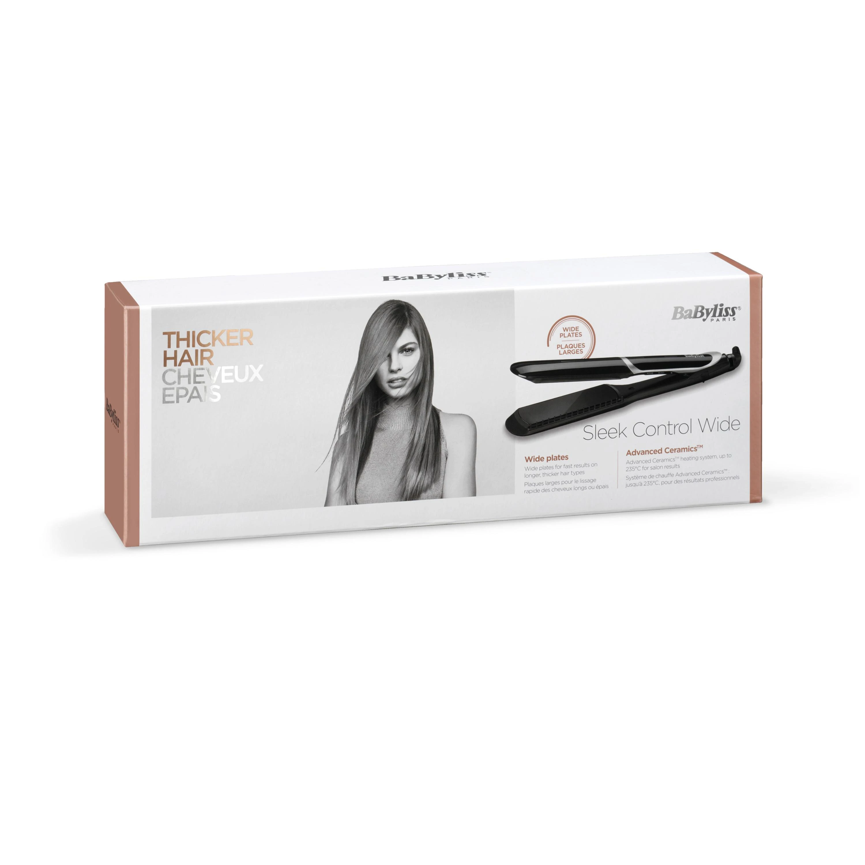 BaByliss ST397E plaukų formavimo šukos Tiesinimo žnyplės Šiltas Juoda 2,5 m