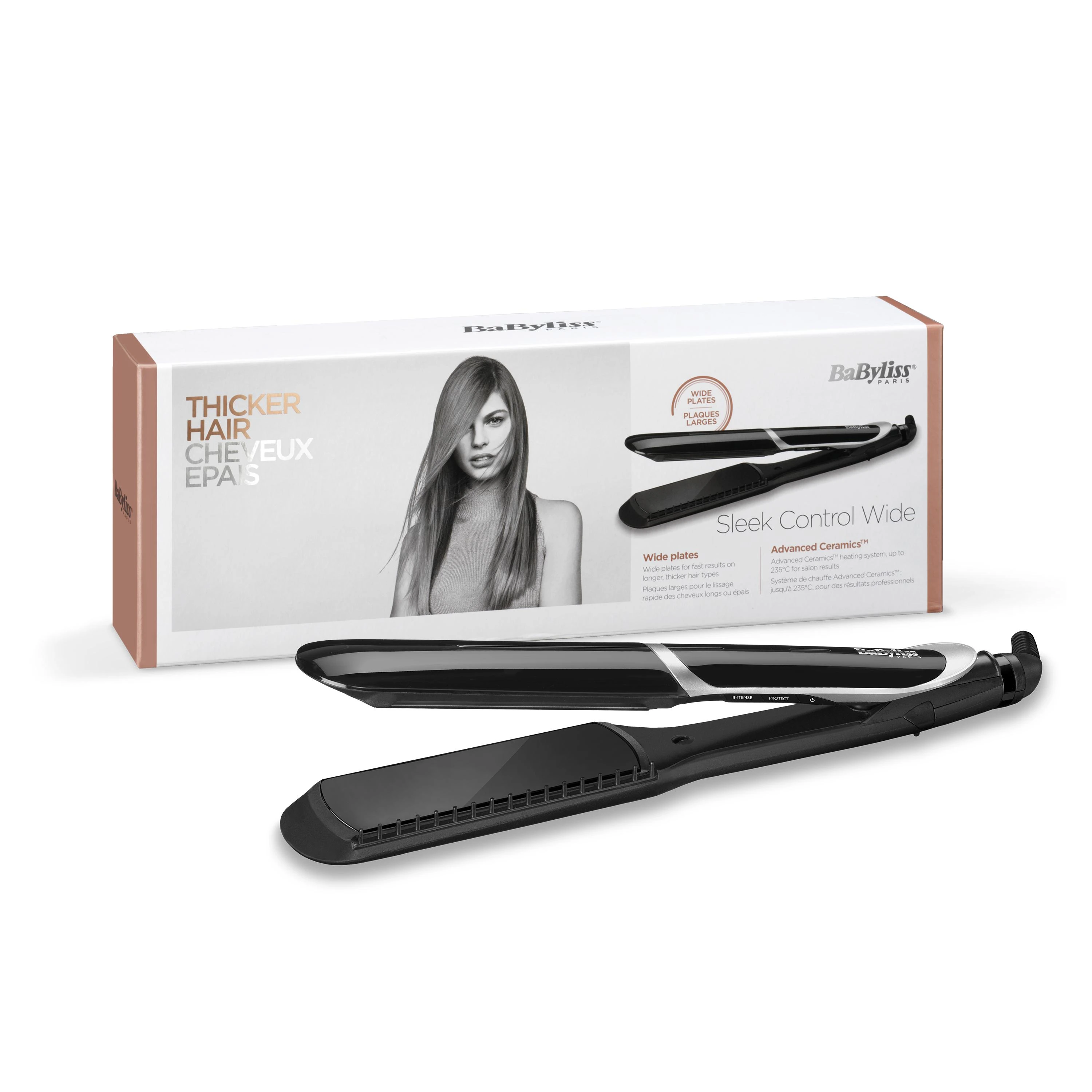 BaByliss ST397E plaukų formavimo šukos Tiesinimo žnyplės Šiltas Juoda 2,5 m