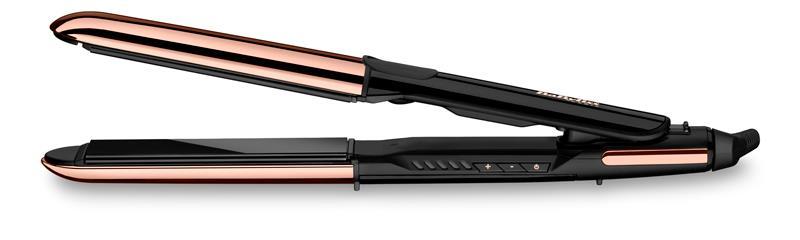 BaByliss Straight & Curl Brilliance plaukų garbanojimo žnyplės, šiltos, juodos, rožinės spalvos, 3 m