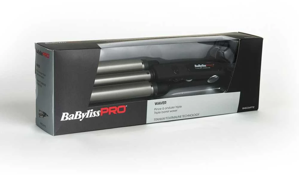 BaByliss Trigubos plaukų formavimo žnyplės BaByliss PRO Triple Waver BAB2269TTE su titano turmalino keramikos technologija