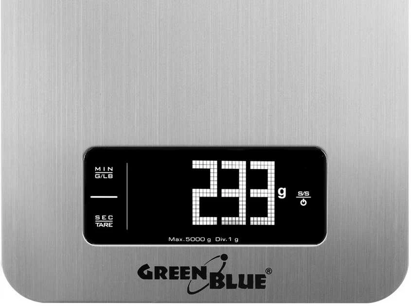 Virtuvinės svarstyklės Svarstyklės Skaitmeninės virtuvės svarstyklės su laikmačiu GreenBlue GB170 min 1g max 5000g