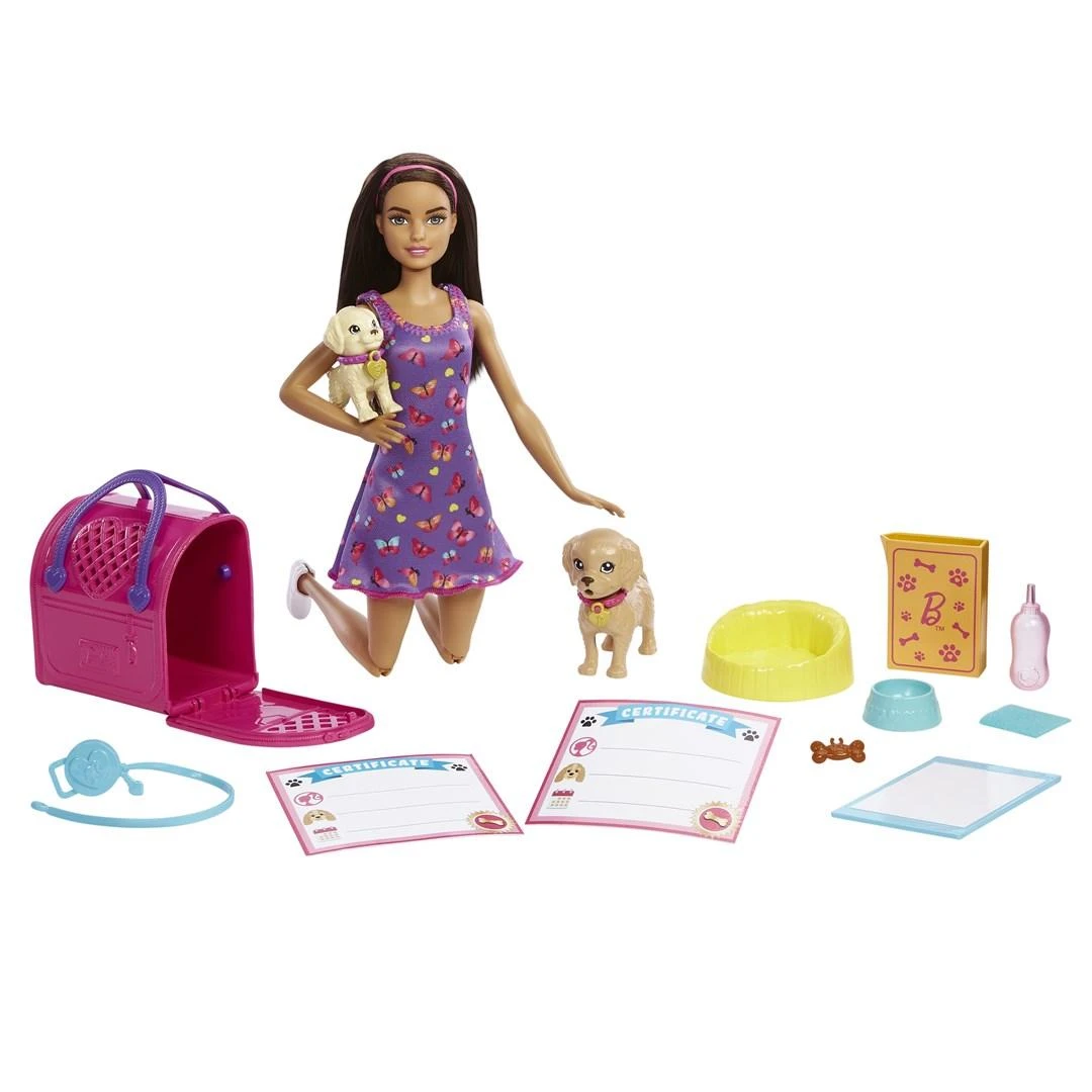 Mattel Lėlė Barbė šuniukų įvaikinimo žaidimų rinkinys
