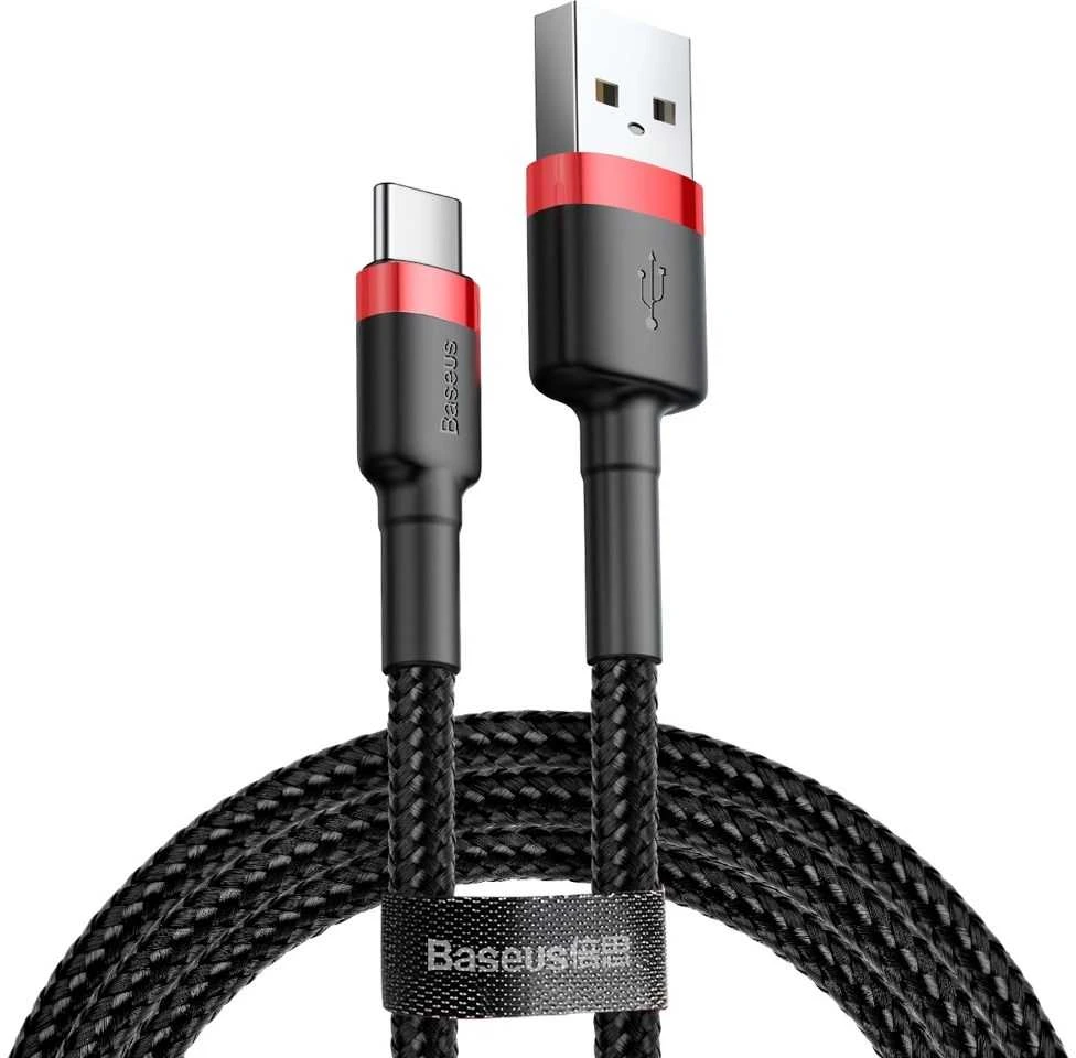 Baseus Cafule kabelis USB-C 3A 0.5m - Juodas / Raudonas