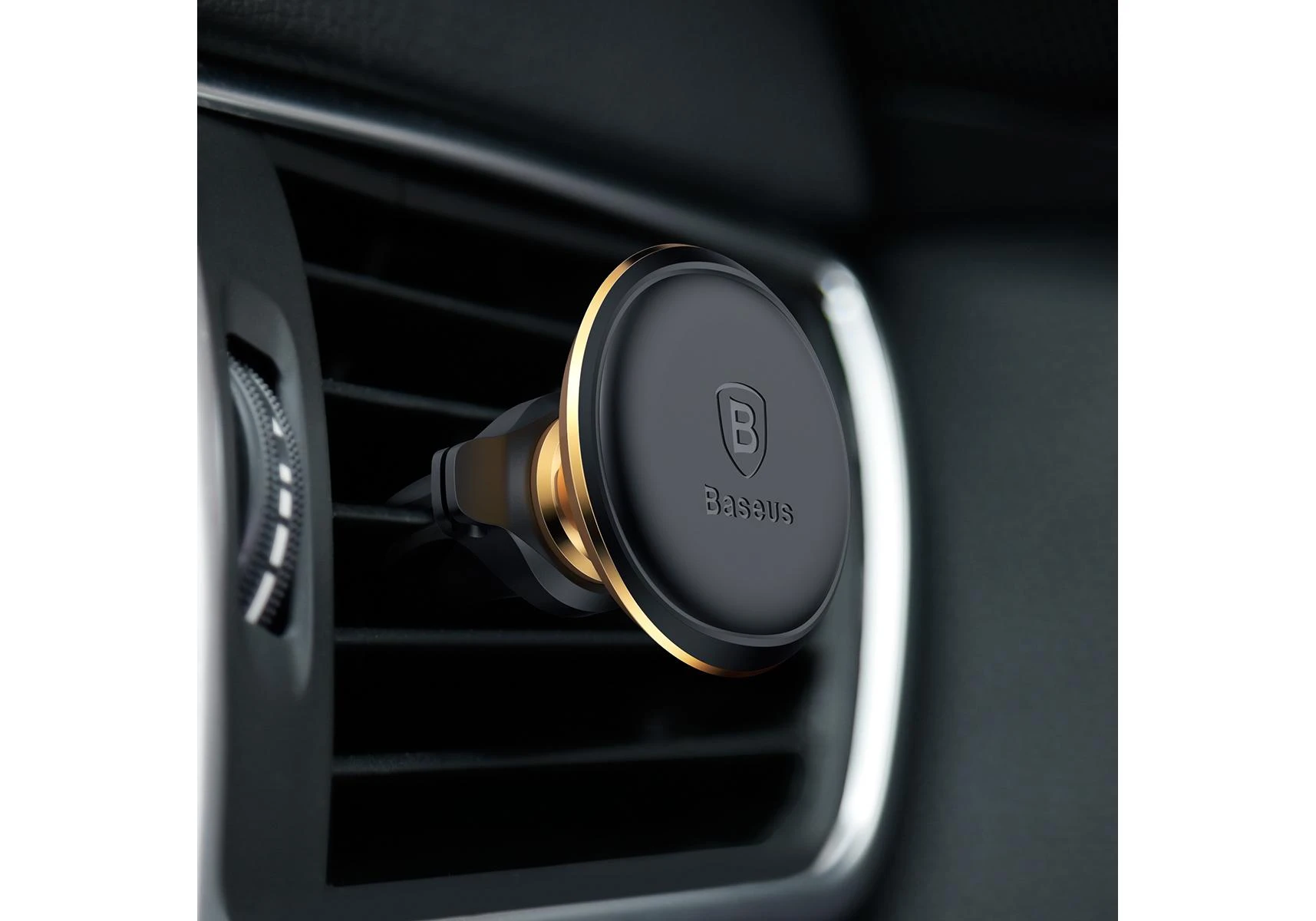 Automobilinis Baseus magnetinis telefono laikiklis į groteles - Auksinis