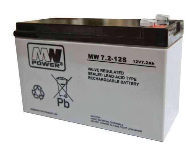 Power MWS 12V 7.2Ah F1(187) AGM akumuliatorius, 5 metai