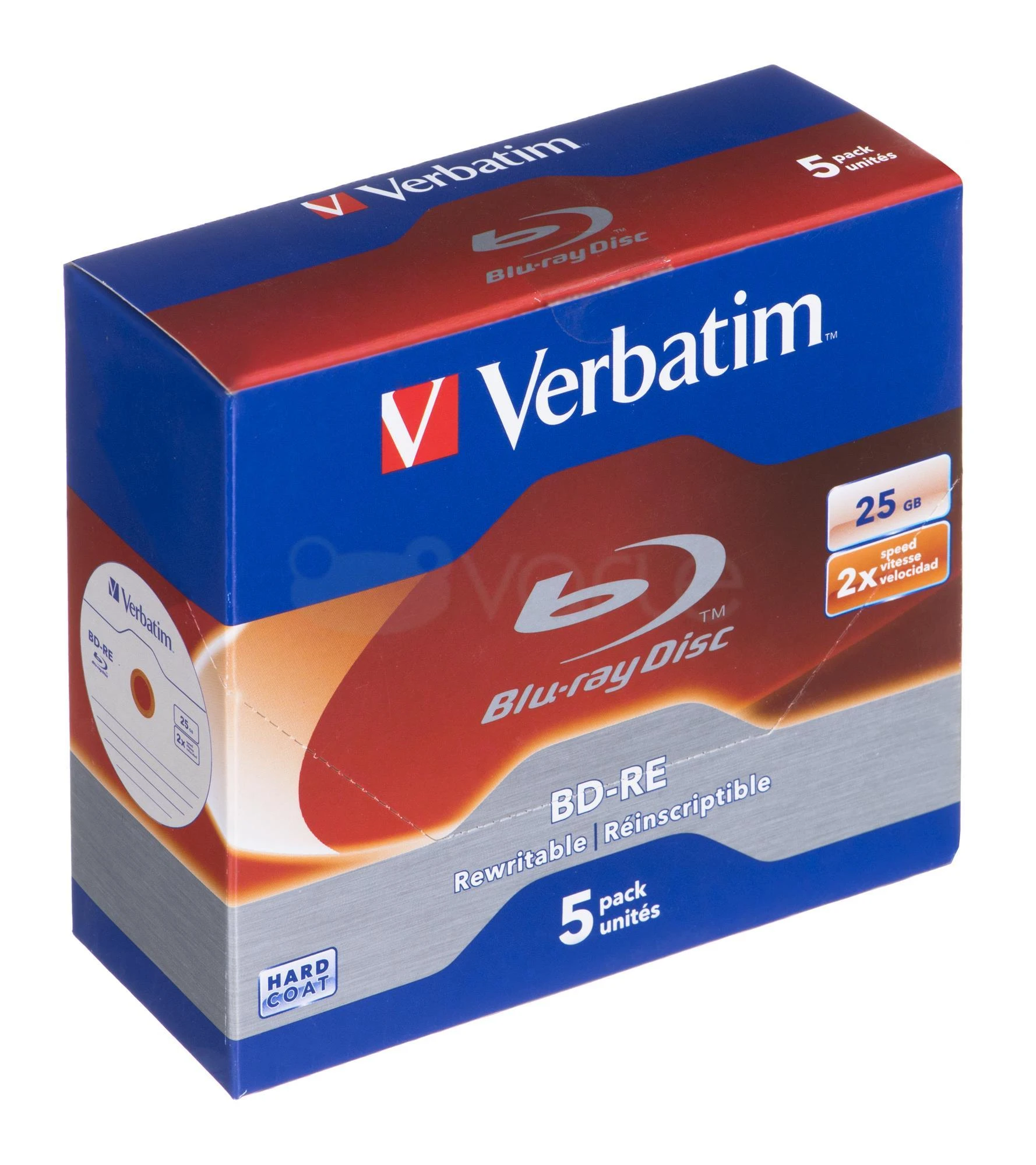 Verbatim (43615) BluRay BD-RE SL Verbatim 25GB, 2x 5 v / pak