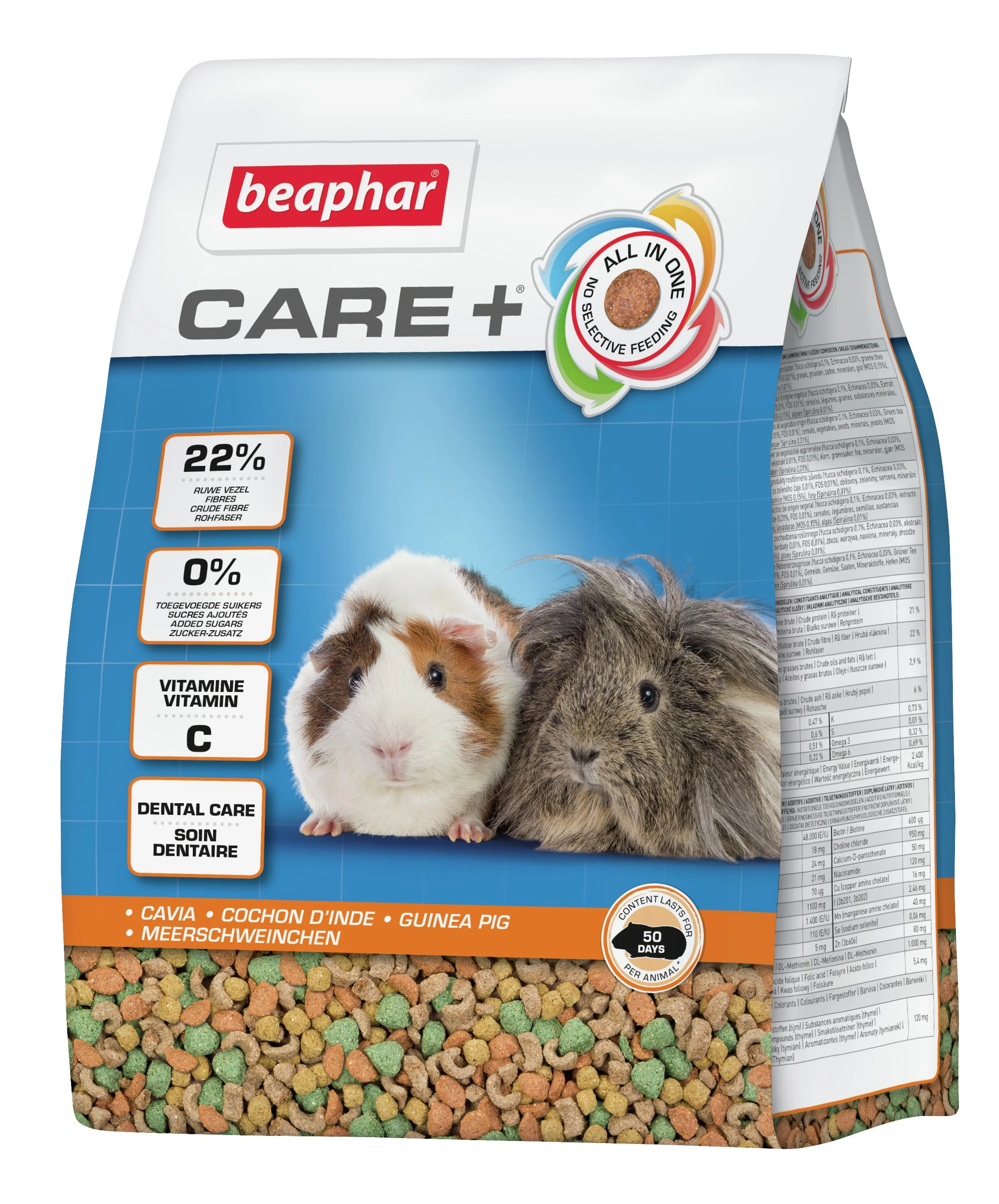 Beaphar CARE+ jūrų kiaulyčių pašaras 1,5kg