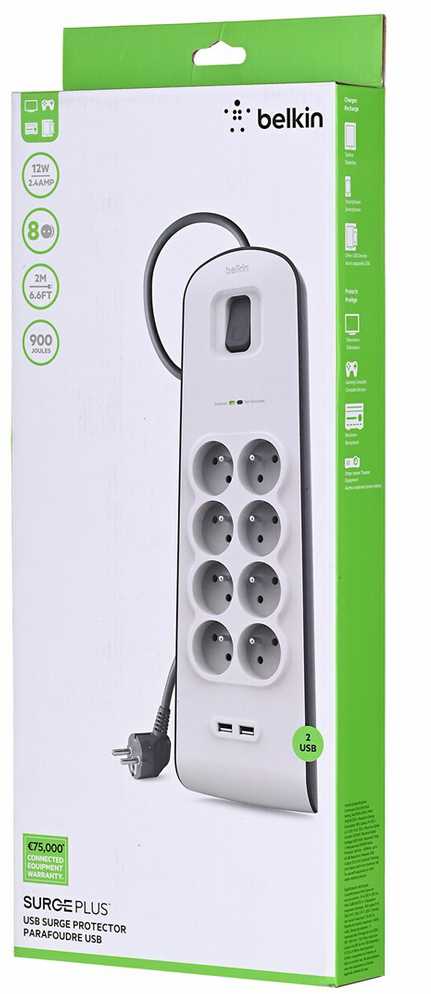 Prailgintuvas - Belkin Bsv804c 8 Ac, balta