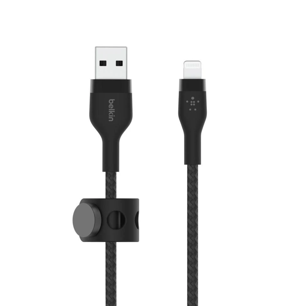 Belkin CAA010bt1MBK BOOST CHARGE™ USB-A LTG silikoninis pintas laidas 1m juodas