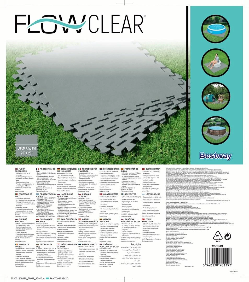 Bestway Kilimėlis po baseinu 50 x 50 cm 9 vnt.
