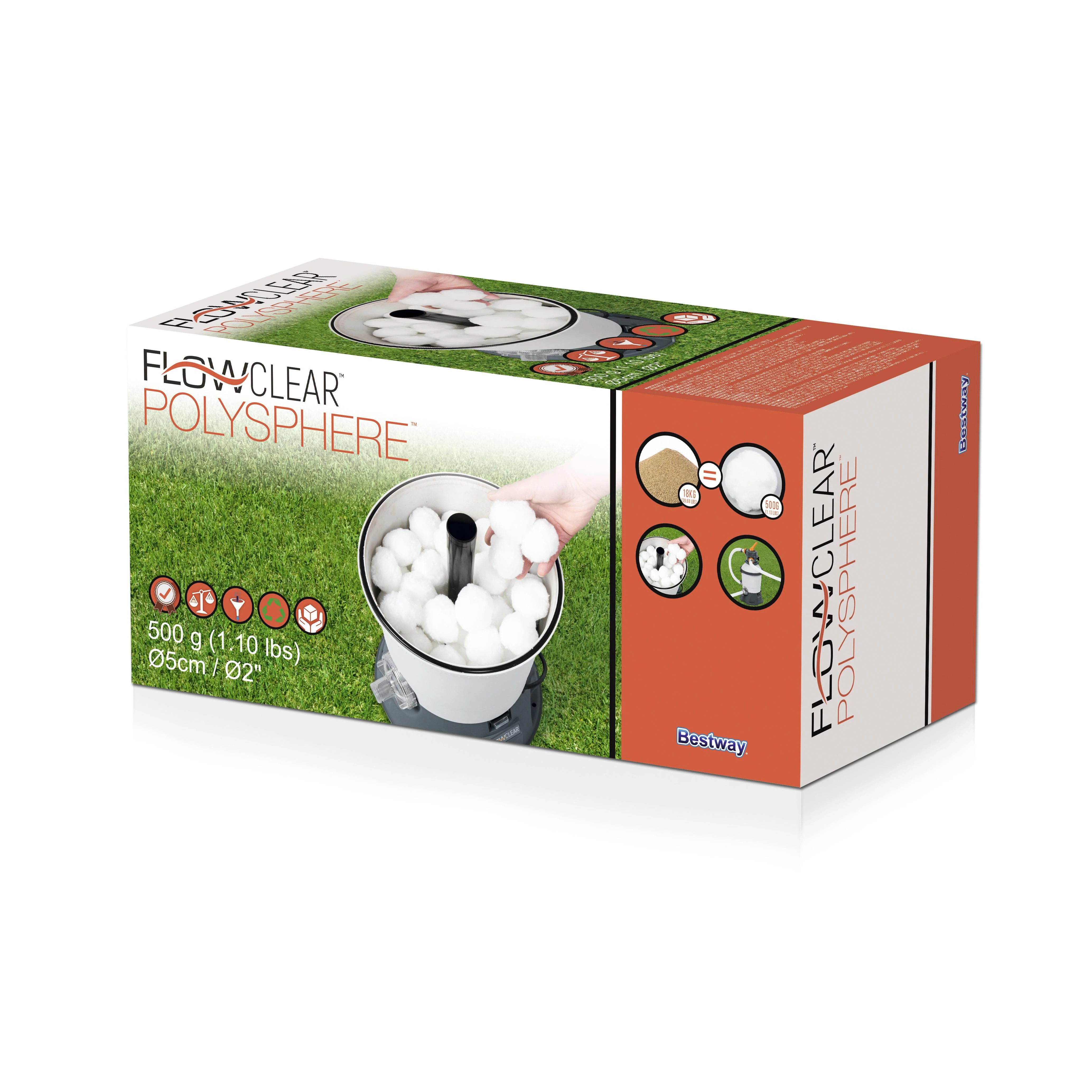 Bestway Flowclear Kamuoliukai filtravimui, polisferos, 500g, 58475