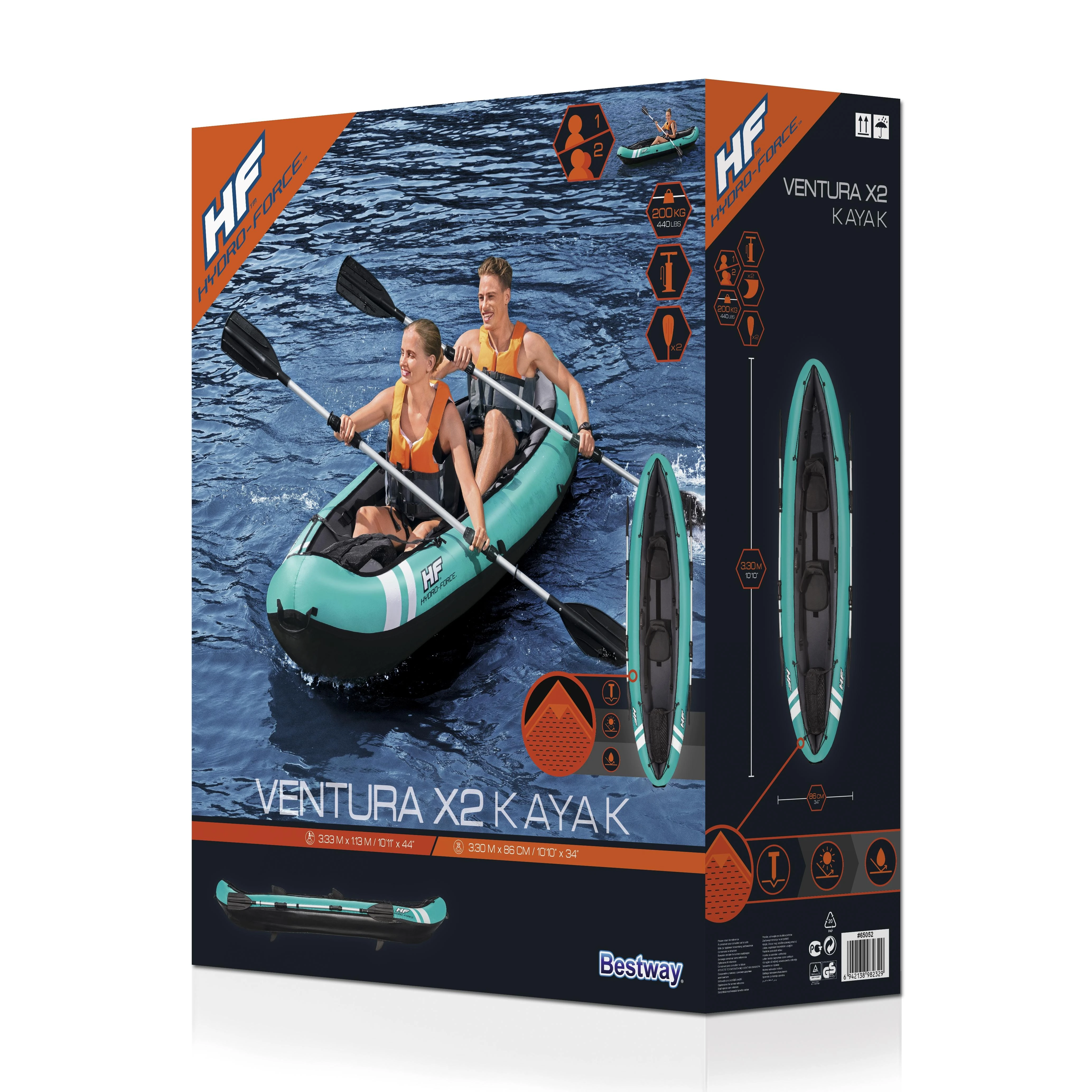 Bestway Hydro-Force Ventura X2 Baidarė, 330x86cm