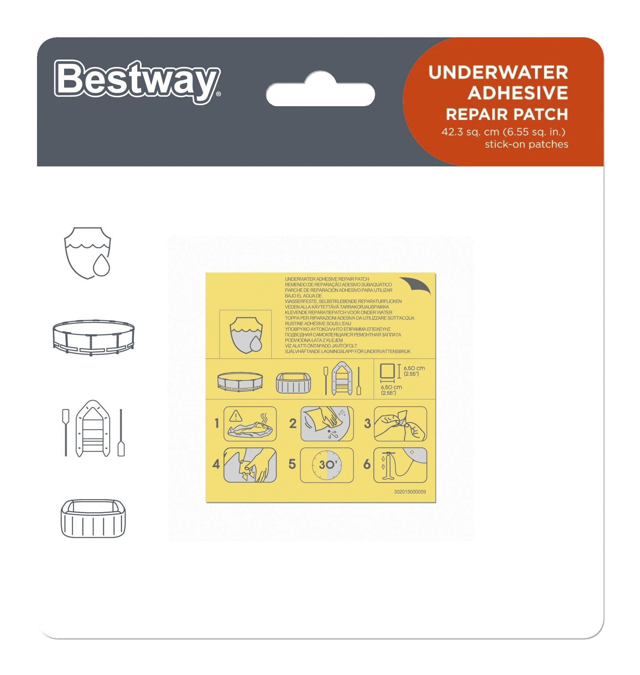 Bestway vandeniui atsparus remonto rinkinys Patches 62091