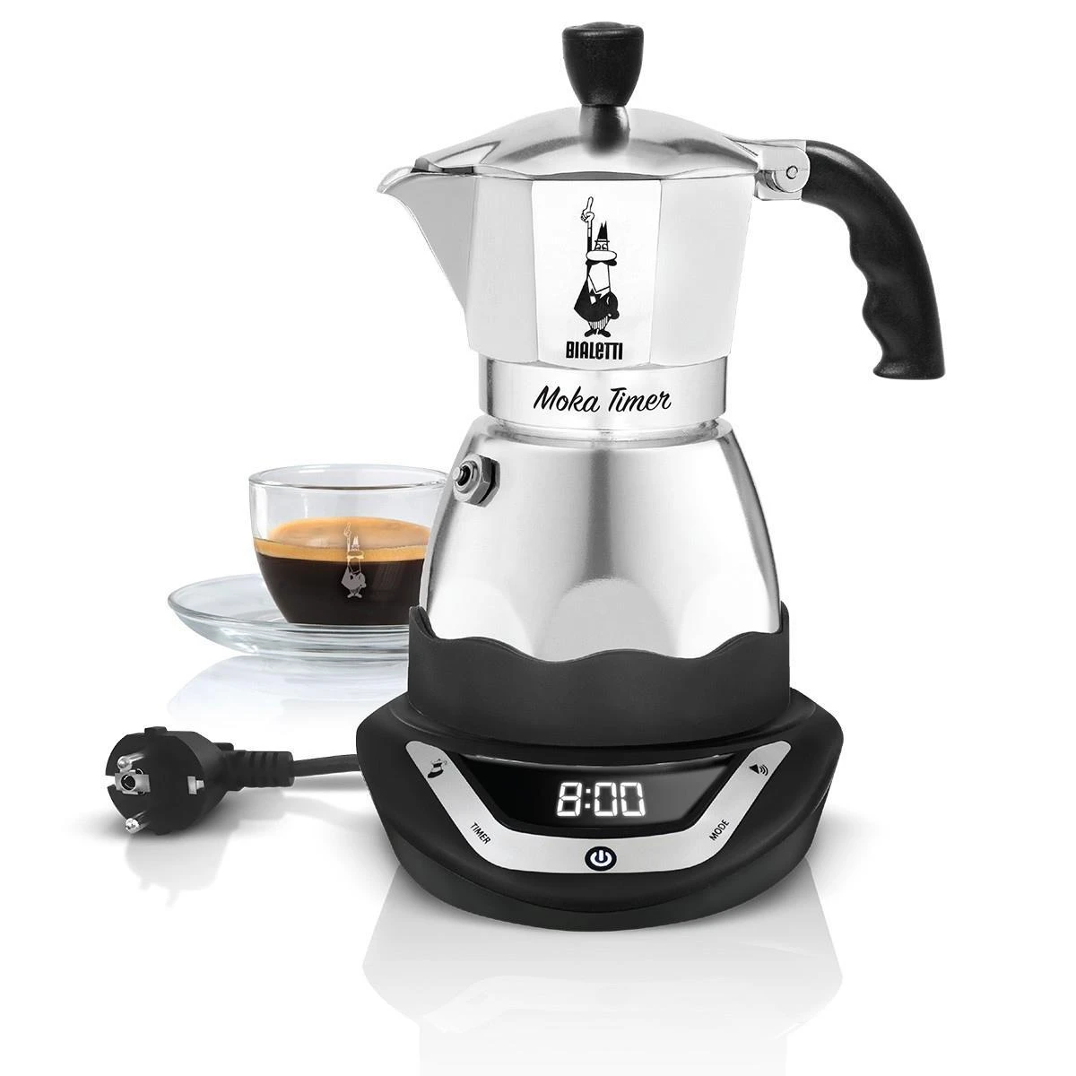Bialetti Moka Timer kavinukas su skaitmeniniu ekranu