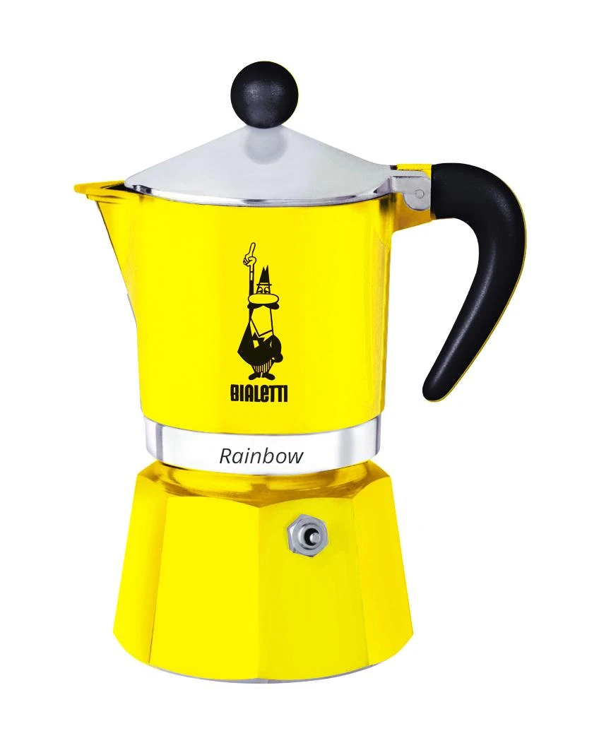 Geltonas Bialetti Rainbow kavinukas, 3 puodeliai