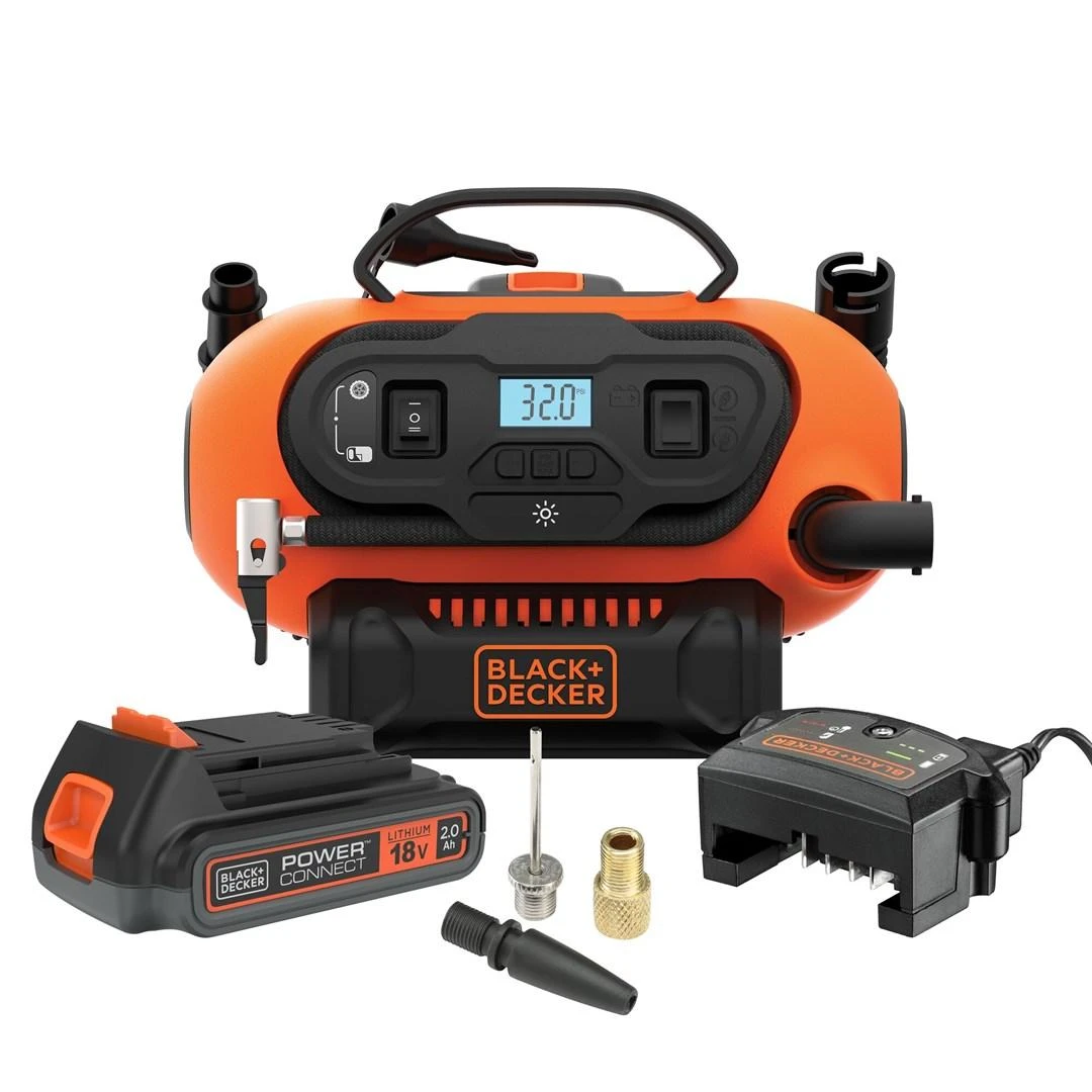 Black & Decker Oro kompresorius Juodas & Decker - BDCINF18N-QS | 12V/230V