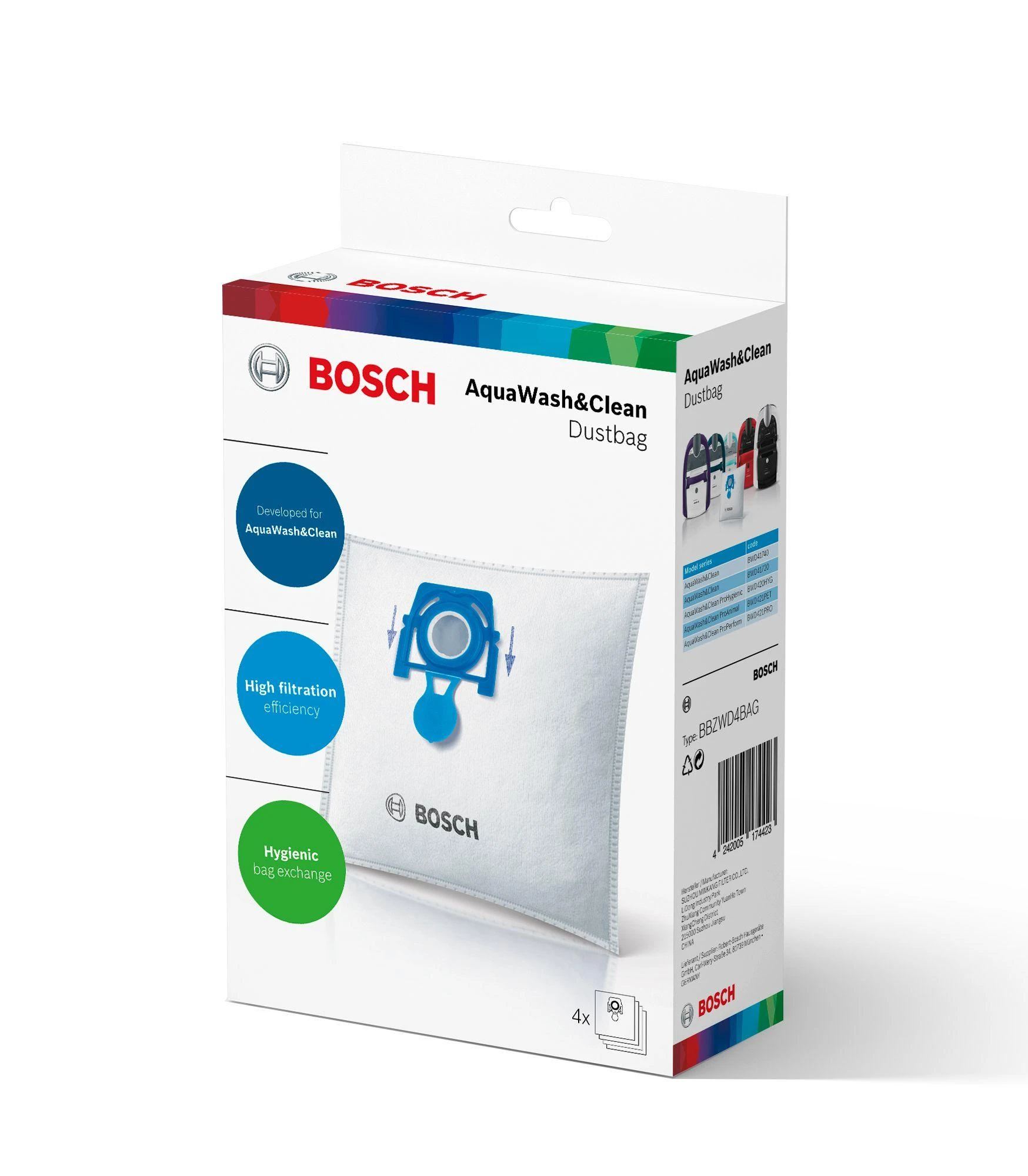 Dulkių Siurblio Maišelis - Bosch BBZWD4BAG 4 Pak Baltas