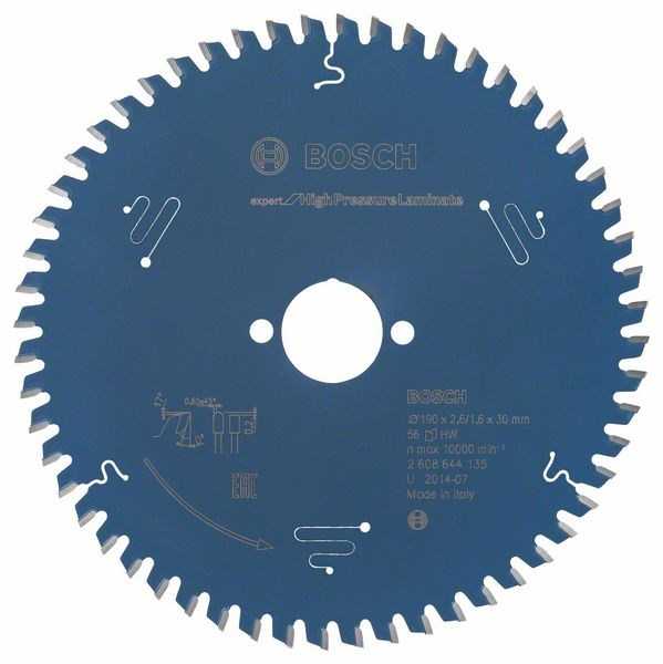 BOSCH diskinis pjūklas AUKŠTO SLĖGIO LAMINATO EXPERT 190x30mm 56 DANTŲ