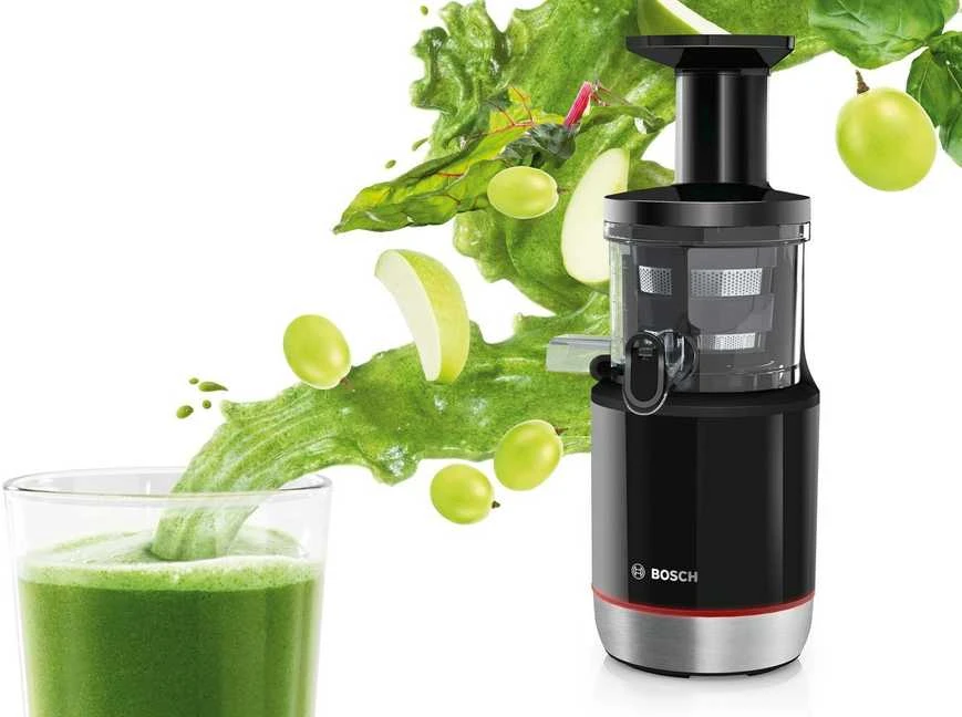 Bosch MESM731M Lėtaeigė sulčiaspaudė, VitaExtract, 150 W, Juoda, šiaušto nerūdijančio plieno