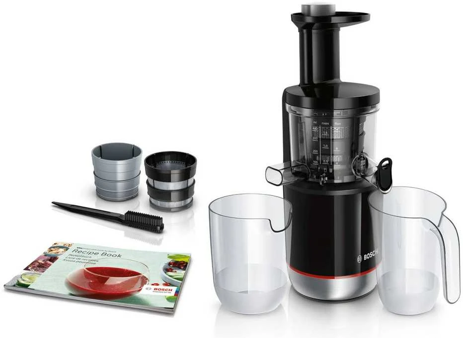 Bosch MESM731M Lėtaeigė sulčiaspaudė, VitaExtract, 150 W, Juoda, šiaušto nerūdijančio plieno
