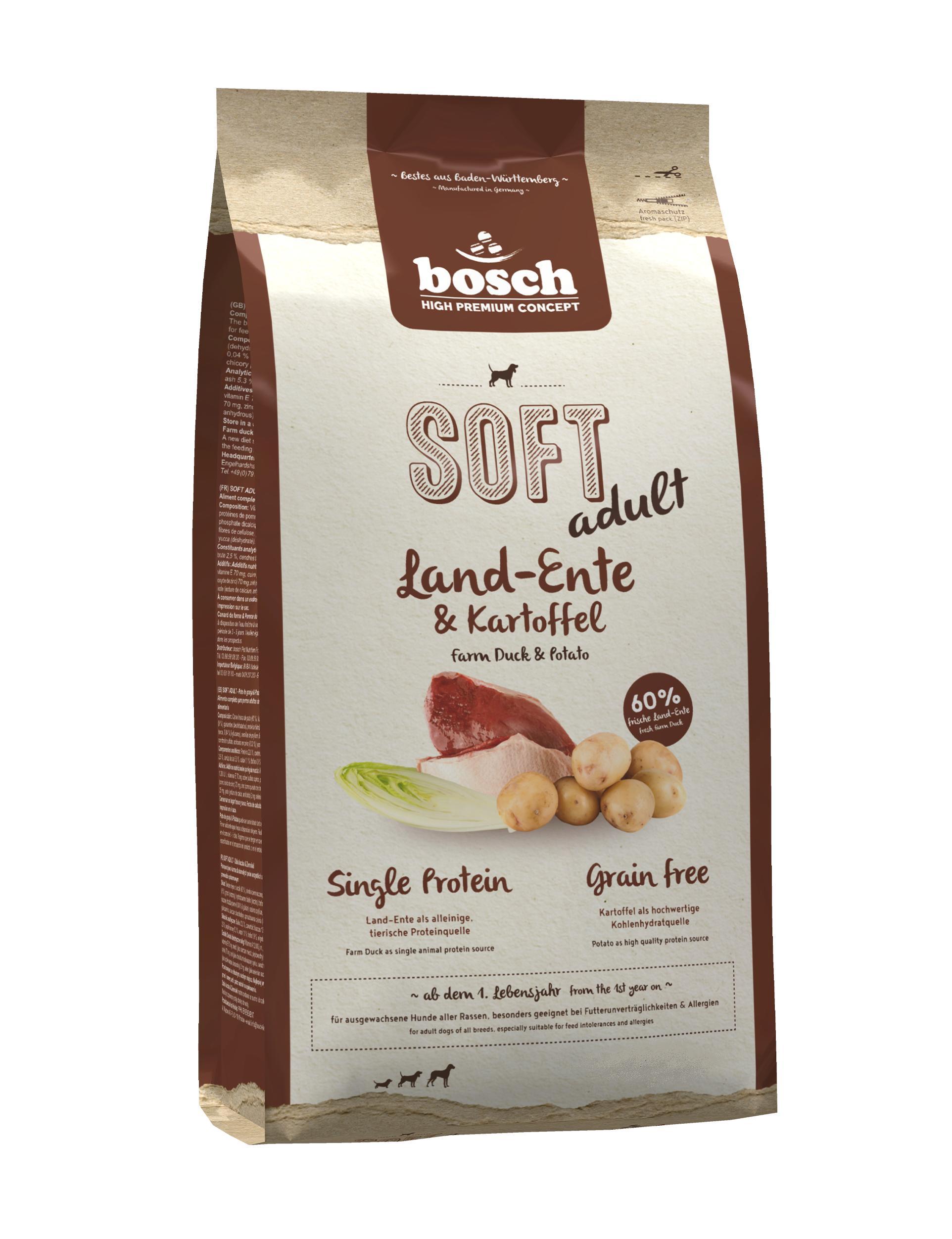 bosch Dog Adult HPC Soft Plus FARM DUCK (begrūdis, vieno baltymo) 2,5kg