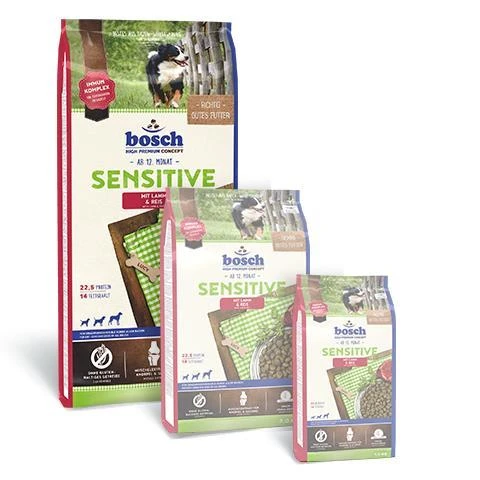 Bosch Petfood bosch Dog Adult SENSITIVE ėriena & RICE – pašaras šunims su ėriena ir ryžiais, kurių jautri virškinimo sistema 15kg