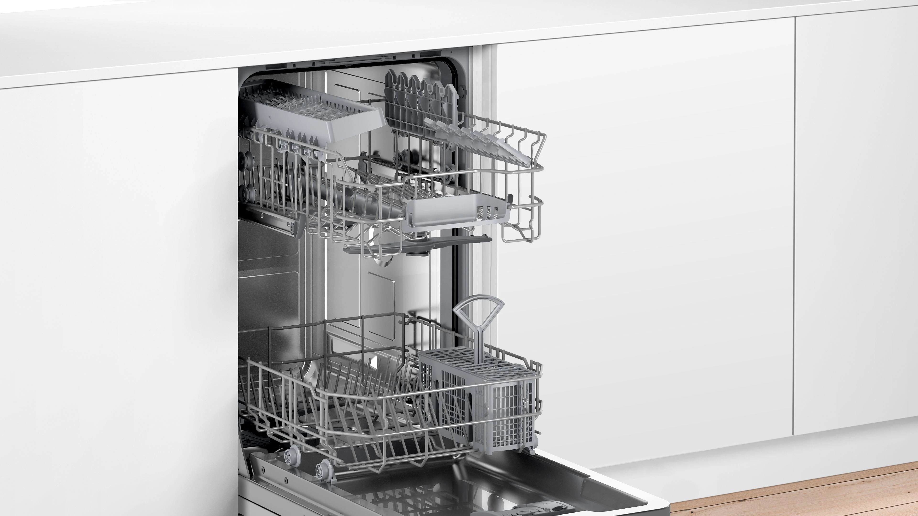 Įmontuojama indaplovė Bosch SPV2IKX10E 45 cm