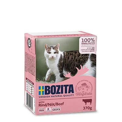 Kačių Maistas - BOZITA Jautiena Padaže Drėgnas Maistas Katėms 370g Be Grūdų