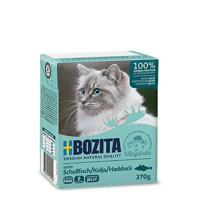 Kačių Maistas - BOZITA Menkė želė padaže 370 g Be grūdų Be glitimo