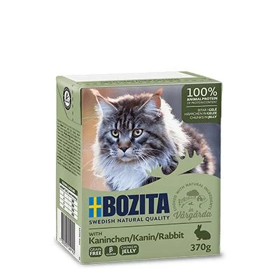 Kačių Maistas - BOZITA Triušis želė pakuotėje 370g begrūdis