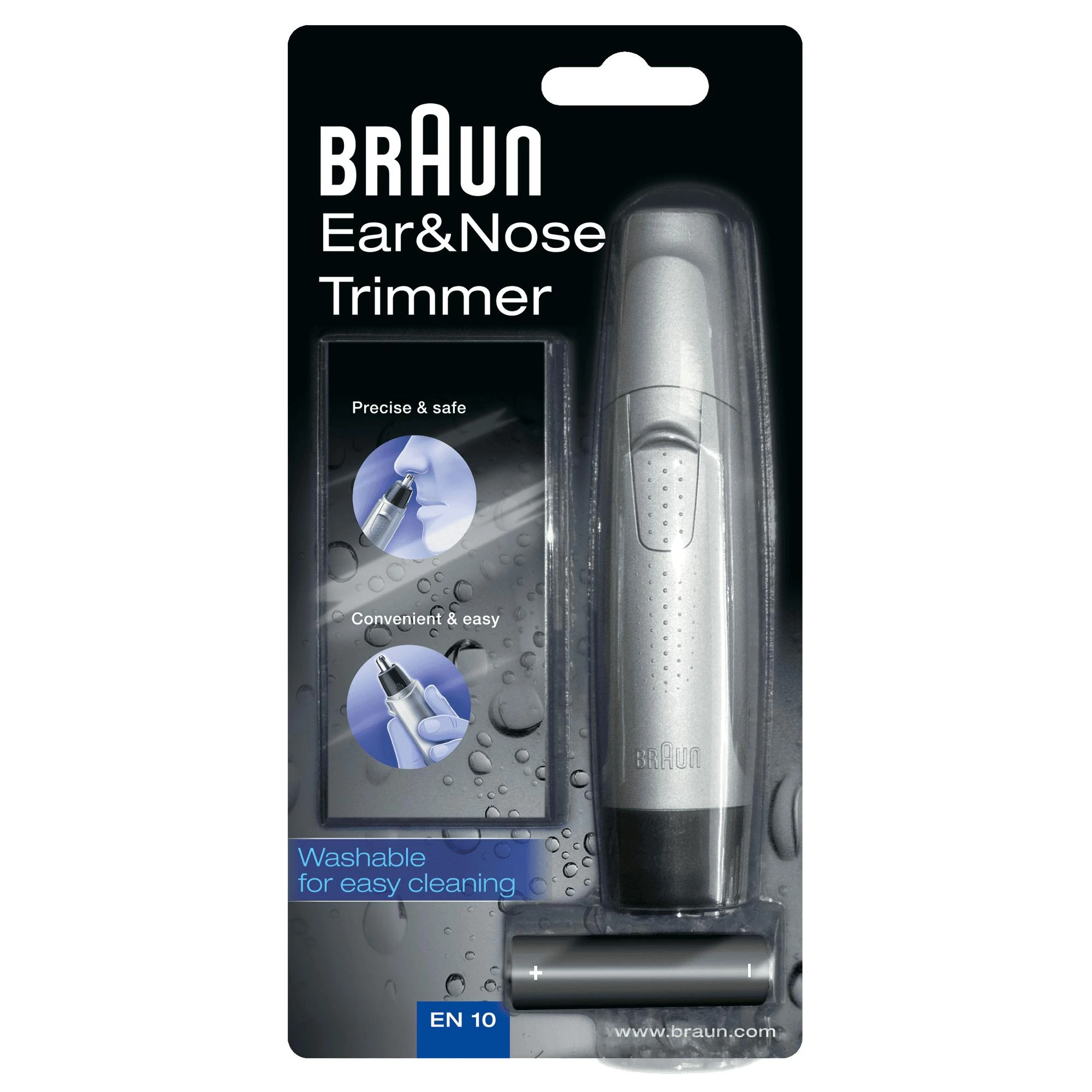 Braun Ear&Nose EN10 plaukų kirpimo mašinėlė Juoda, Sidabras