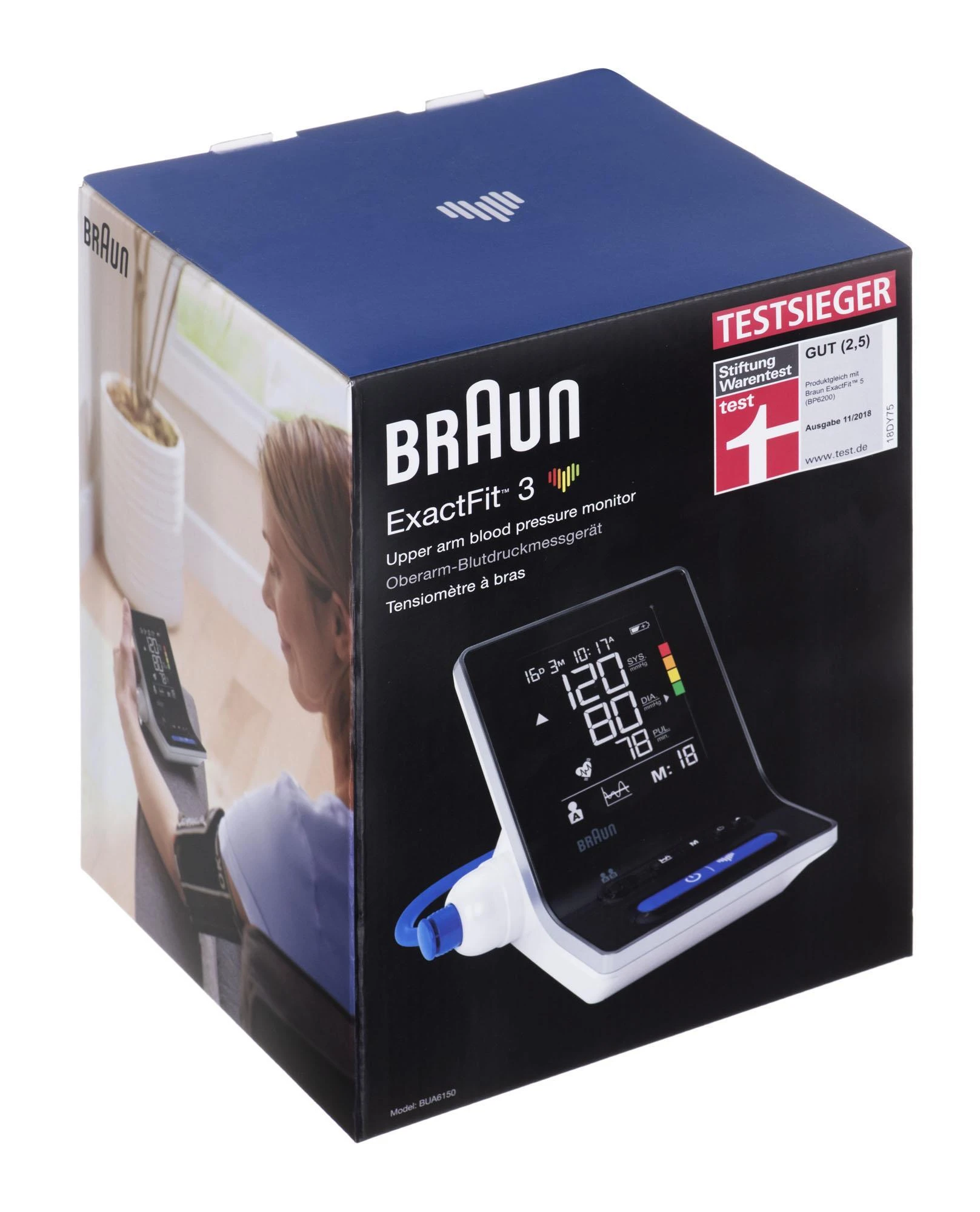 Kraujospūdžio matuoklis Braun BUA6150 WE ExactFit 3 juoda