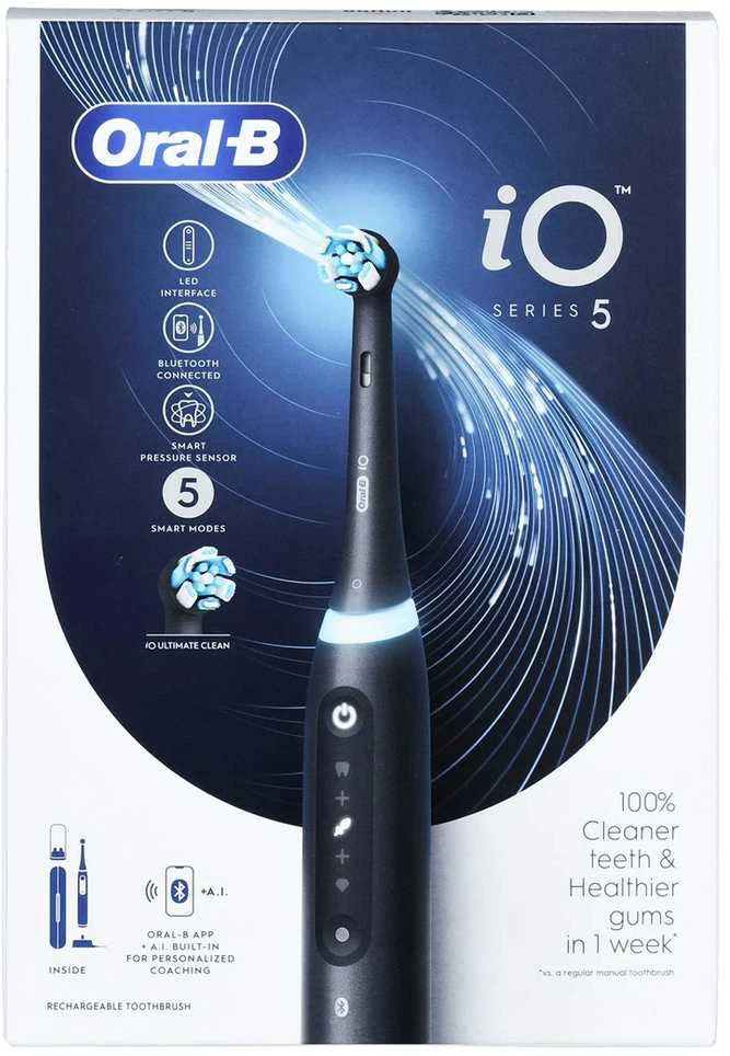 Braun iOG5.1B6.2DK Oral-B iO5 Elektrinis Dantų Šepetėlis Matt Juodas