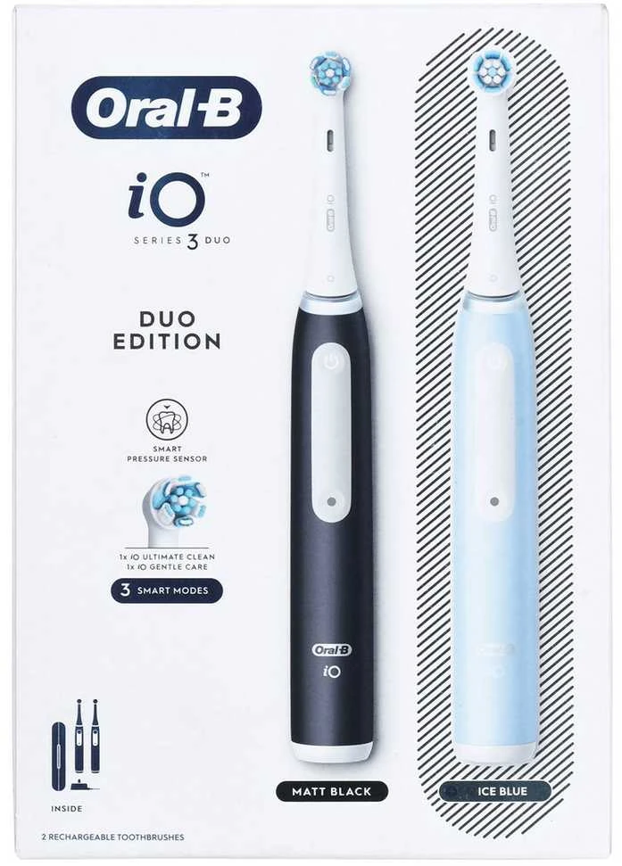 Oral-B iO3 elektrinių dantų šepetėlių rinkinio pakuotė