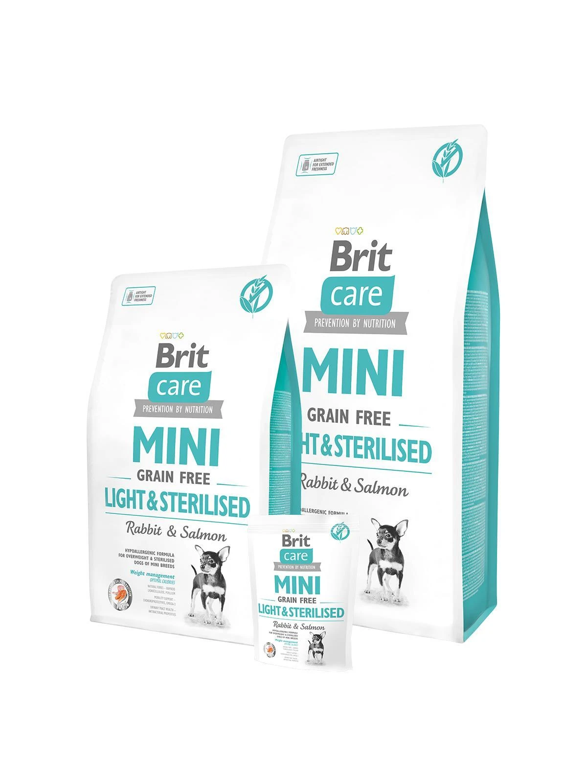 Brit Care Dog Mini lengvas ir sterilizuotas 2kg