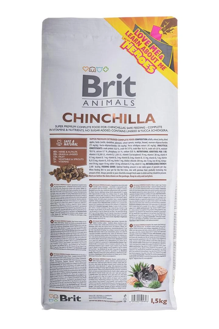 BRIT Animals maistas šinšiloms 1,5kg