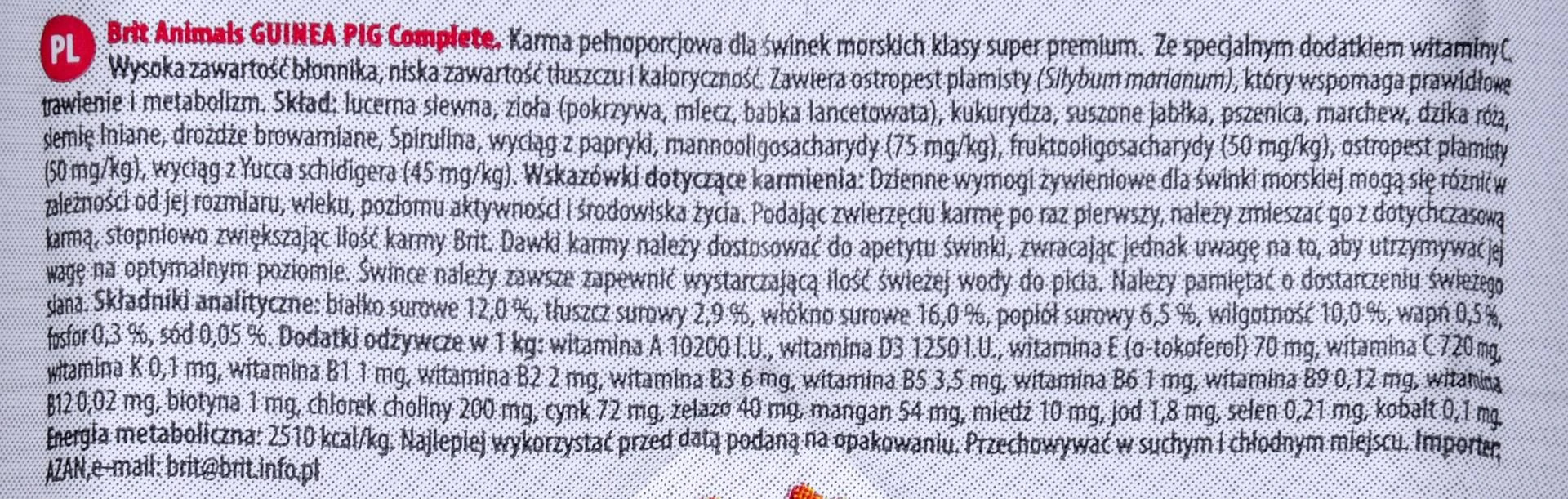 BRIT Animals maistas jūrų kiaulytėms 300g