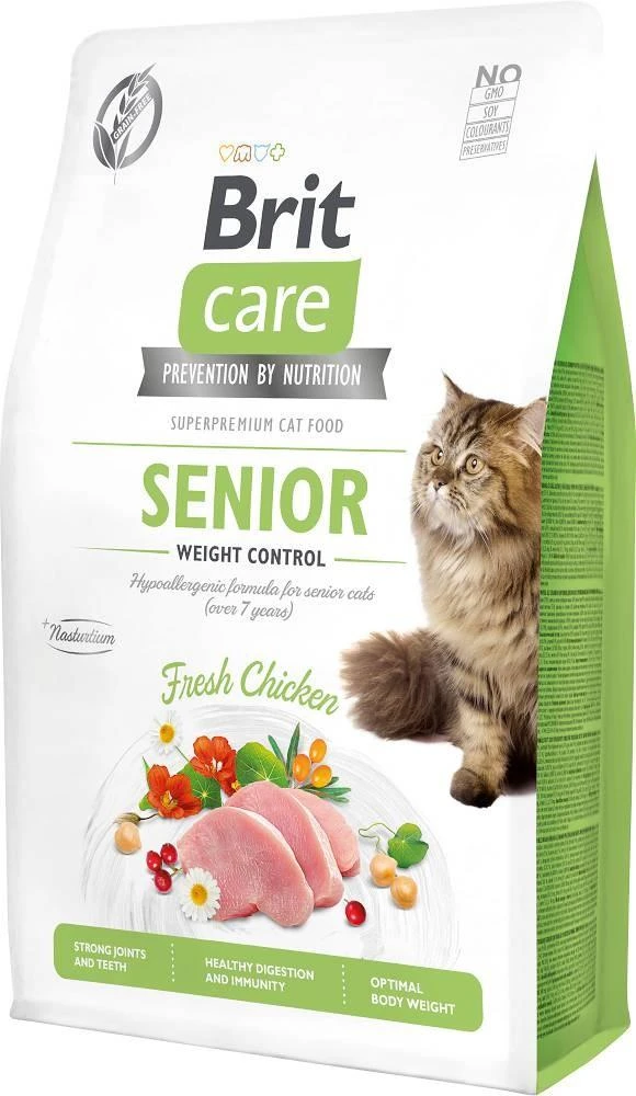 Brit Care Cat GF Senior Weight Control (šviežia vištiena) 2kg