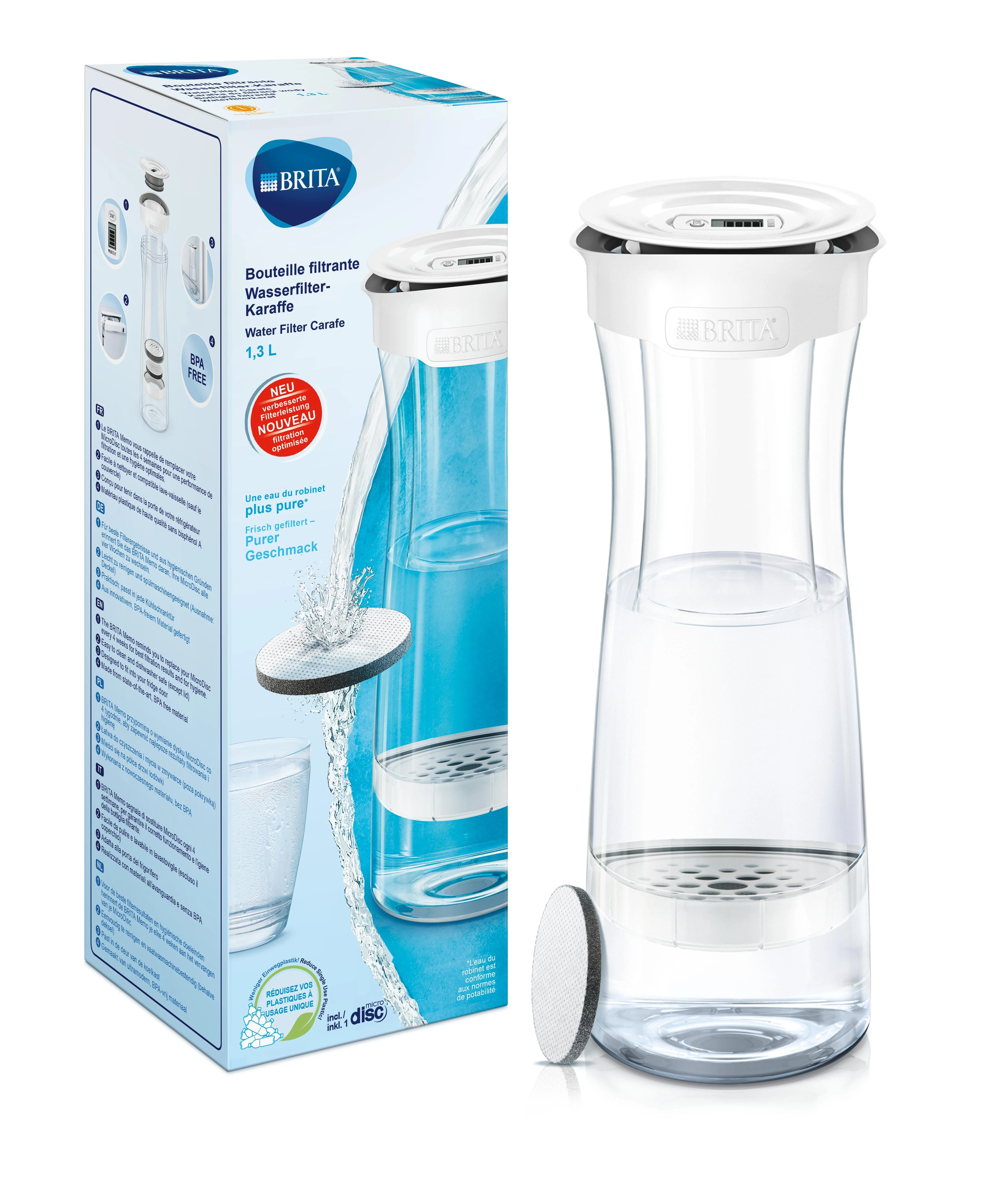 Vandenį filtruojantis grafinas Brita Fill&Serve Mind 1.3L (Baltas/Pilkas)