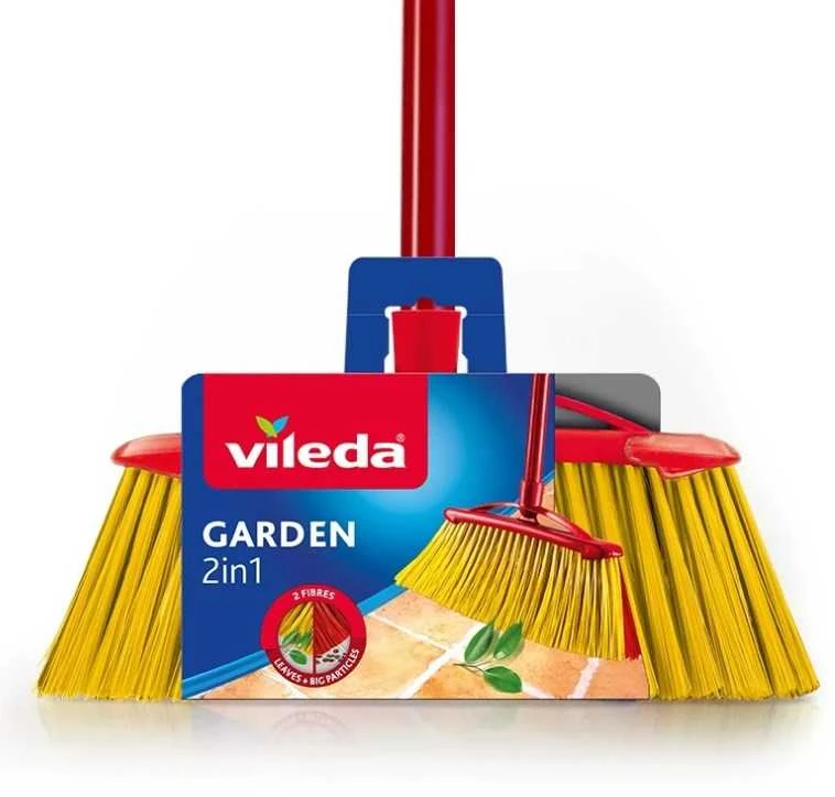 Šluota Vileda  2in1 Garden Outdoor (raudona/geltona)