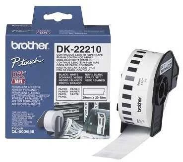 Brother Brolis | DK-22210 ištisinio ilgio popierinė etiketė | Baltas | DK | 29 mm | 30,5 m