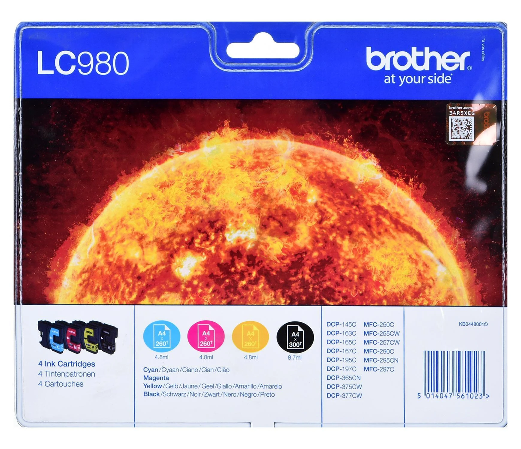 Rašalo kasetė Brother LC980 CMYK | DCP145C/ DCP165C/ MFC250C/MFC290C