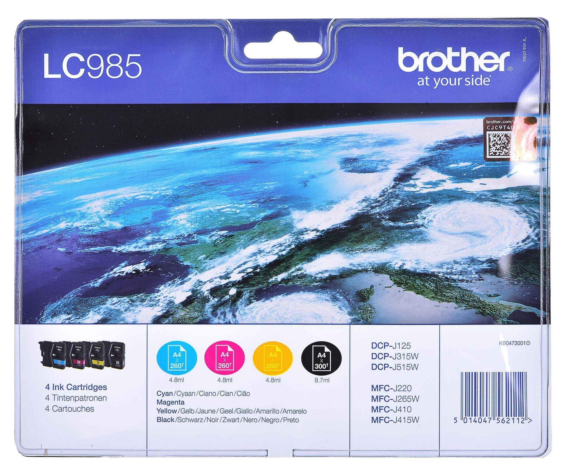 Brother LC985VALBP Multipack | Ink Cartridge | Juodas, Cyan, Magenta, Geltona