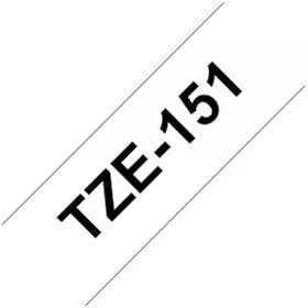 Brother Brolis | TZE-151 laminuota juosta | Juodas ant Clear | TZe | 8 m | 2,4 cm